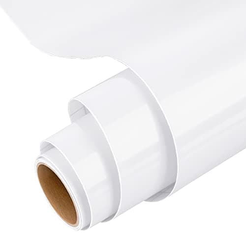 Image of IModeur Glossy White Permanent Vinyl Roll - 30.5 x 153 cm Adhesive Vinyl for Mug, Cup, Window & Home Decor, and Other DIY Projects