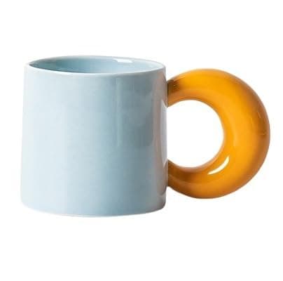 Image of VHdryEDT Mug Cups For Tea Mugs 280ml Coffee Mug Tea Cup White Ceramic And Brown Large Handle Suitable For Drinking Milk Modern Coffee Mugs(Grün)