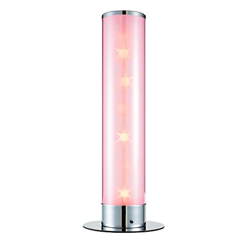 Image of LITECRAFT Glow Galaxy Table Lamp Cylinder Colour Changing LED Base - Polished Chrome