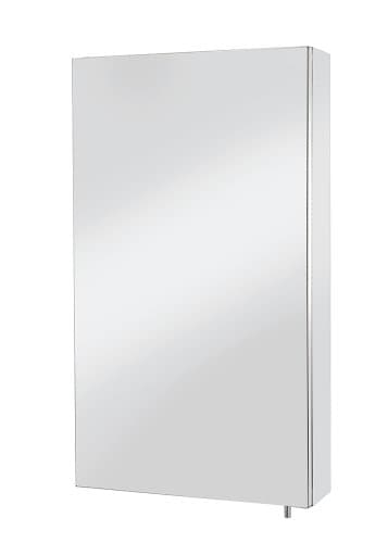 Image of Croydex Anton Stainless Steel Bathroom Mirror Cabinet – Bathroom Wall Cabinet with Adjustable Glass Shelf, Fully Assembled (55x30cm)