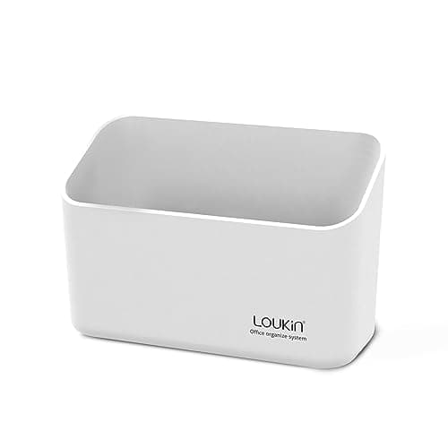 Image of loukin Magnetic Marker Holder, Dry Erase Marker Holder, Remote Control Holder, Magnetic Storage Organizer for Whiteboard or Refrigerators (White)