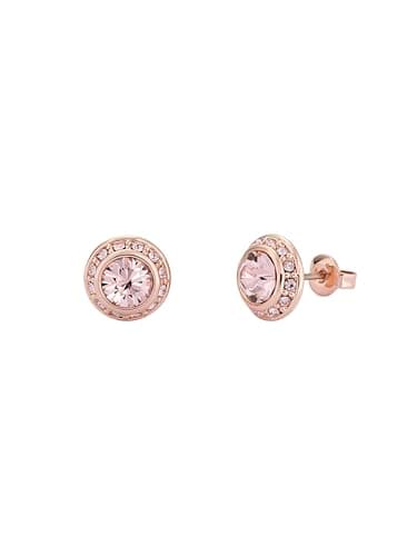 Image of Ted Baker Soletia Solitaire Sparkle Crystal Stud Earrings For Women (Rose Gold Tone/Crystal)