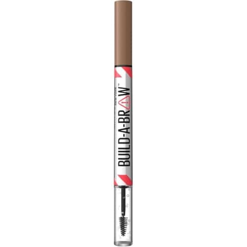 Image of Maybelline New York, Build A Brow: 2 in 1 Brow Pen + Sealing Gel, Real-looking, Fuller Brows, Waterproof, Sweat- & Smudge-resistant, 24H Wear, Vegan Formula, Shade 255: Soft Brown
