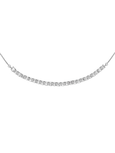 Image of Ted Baker Melrose Icon Crystal Adjustable Necklace for Women (Silver/Crystal)