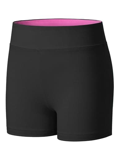 Image of KEREDA Girls Cycling Shorts Black Stretchy Dance PE Short Breathable Under Dress for Kids School Athletic Gymnastics Yoga Bike Riding 10-12 Years