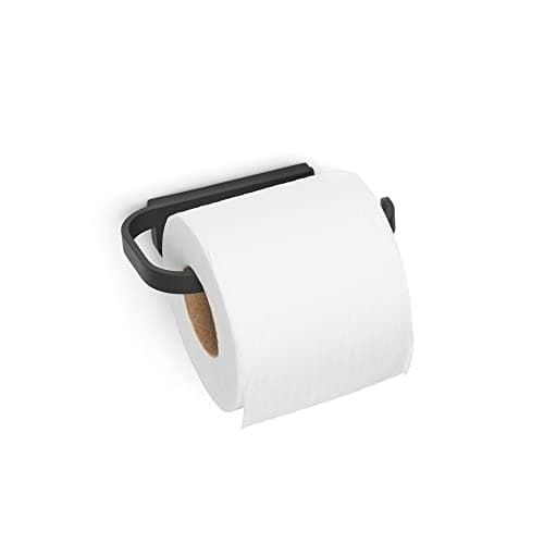 Image of Brabantia - Mindset Toilet Roll Holder - Fits All Regular Roll Sizes - Wall-Mounted - Corrosion Resistant - Bathroom Accessory - Fixing Materials Included - Infinite Grey - 4.2 x 8.6 x 14 cm
