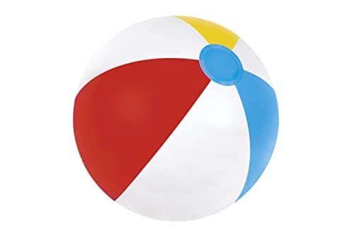 Image of Bestway 31021 Inflatable Panel Beach Ball, Ideal for Beach/Pool Use, Multiple Sizes, White, 20 Inch
