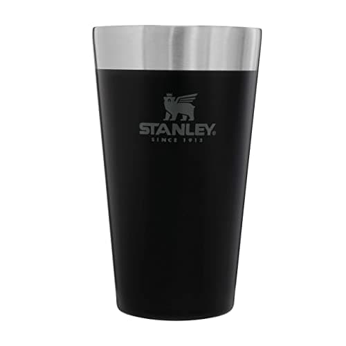 Image of STANLEY Adventure Stacking Beer Pint 0.47L - Travel Mug Keeps Drinks Cold for 4 Hours - Stainless Steel Thermal Cup - Stacks Infinitely - Double Wall Vacuum Insulation - Dishwasher Safe - Matte Black