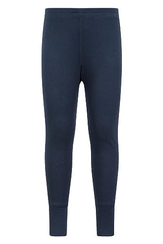 Image of Mountain Warehouse Talus Kids Base Layer Thermal Pants - Moisture Wicking, Lightweight & Quick Drying Leggings, Boys & Girls - Spring Summer, Outdoors, Travelling Navy Kids Size 7-8 Years