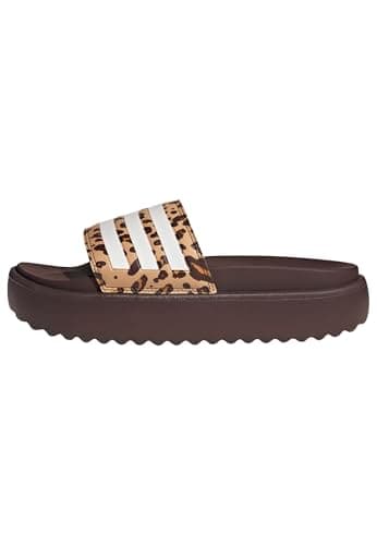Image of adidas Women's Adilette Platform Slides, Shadow Brown/Cloud White/Magic Beige, 9 UK