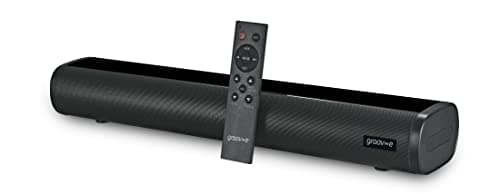 Image of groov e Soundbar 75 - All-in-one Sound Bar with Bluetooth, Optical, USB, RCA & AUX Playback - Speaker with 75W Power & Super Bass - Button & Remote Control - Wall Mount Kit Included - Black