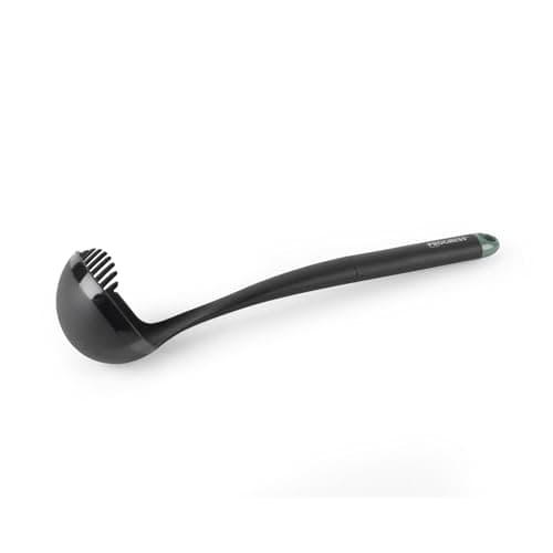 Image of Progress BW09571GEU7 Shimmer Ladle, Multifunctional Non-Stick Safe Kitchen Utensil, Nylon, Ideal for Serving & Stirring, Integrated Measuring Guide & Strainer, Hanging Hook, Soft-Touch Handle, Green