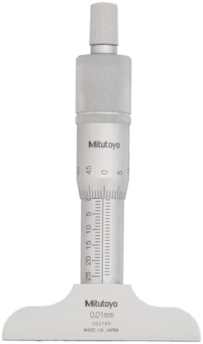 Image of Mitutoyo 128-101 Fixed Rod Depth Micrometer 0-25mm, Pink