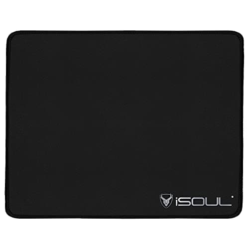 Image of iSOUL Mouse Pad, Mice Pad with Non-Slip Rubber Base, Mouse Mats for Computers Durable Stitched Edges, Neoprene Smooth Surface for Laser and Optical Mouse Mat, Black