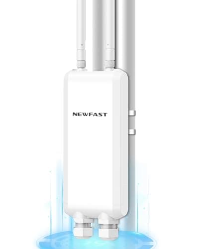 Image of NEWFAST Outdoor Wireless Access Point, 1200Mbps 5.8G Weatherproof WiFi Access Point support 100m Active/Passive PoE, AP/Router/Repeater/Bridge Modes, 1000Mbps WAN/LAN Port, UK Plug