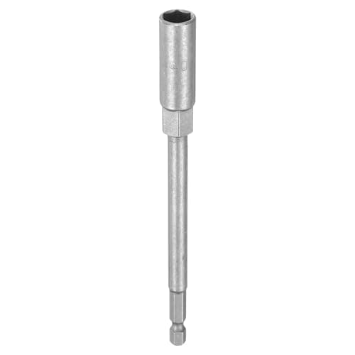 Image of sourcing map Nut Driver Drill Bit 10mm Metric Impact Socket 1/4" Hex Shank 6" (150mm) Extra Long 6-Point Sockets Quick-Change CR-V Steel Bolt Setter for Power Drill Drivers