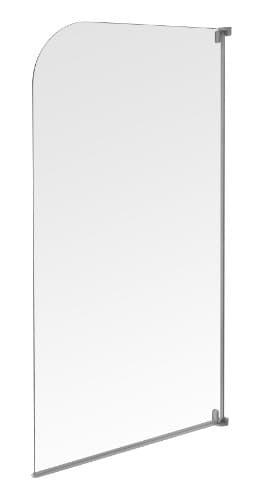 Image of Aqualux 750mm Half Frame Radius Bath Screen - Pearl Silver/ Clear