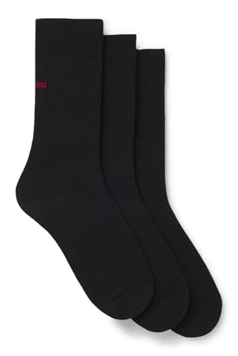 Image of HUGO Mens 3P RS UNI CC Three-pack of logo-detail socks in a regular length