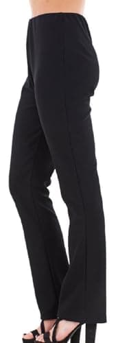 Image of Ladies Bootleg Trousers Womens Bootcut Stretch Finely Ribbed Work Bottoms (UK, Numeric, 14, Regular, Short, Black)