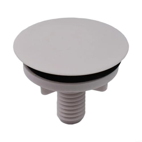 Image of ABS Plastic Tap Hole Stopper Cover Blanking Plate for Kitchen Sink or Bathroom Basin, Fits Standard 16-35mm Overflow Holes, 49mm Diameter, White