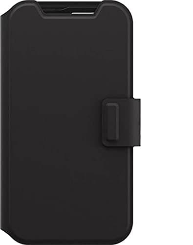 Image of OtterBox Strada Via Case for Samsung Galaxy S22, Shockproof, Drop Proof, Slim, Soft Touch Protective Folio Case with Card Holder, 2x Tested to Military Standard, Black