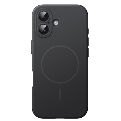 Image of JETech Magnetic Silicone Case for iPhone 17 6.3-Inch, Compatible with MagSafe, Silky Soft Touch, Shock Absorbing Phone Cover with Camera Lens Protection (Black)