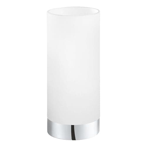 Image of Eglo Table lamp Damasco 1, 1 Flame Table lamp, Bedside lamp Made of Steel, Colour: Chrome, Glass: satinised, White, Socket: E27, incl. Switch