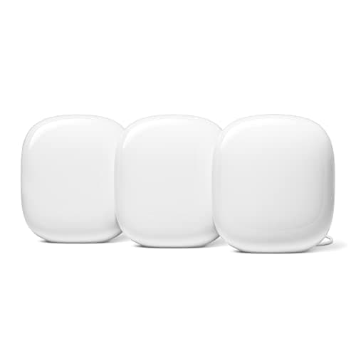 Image of Google Wifi Pro – Wi-Fi 6E Reliable home system with fast speed and whole-home coverage Mesh router snow, 3-Pk