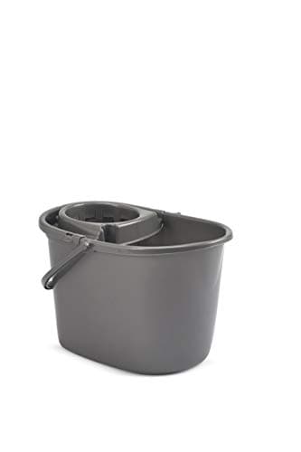 Image of Whitefurze Plastic Floor Mop Bucket with Wringer Silver by Whitefurze