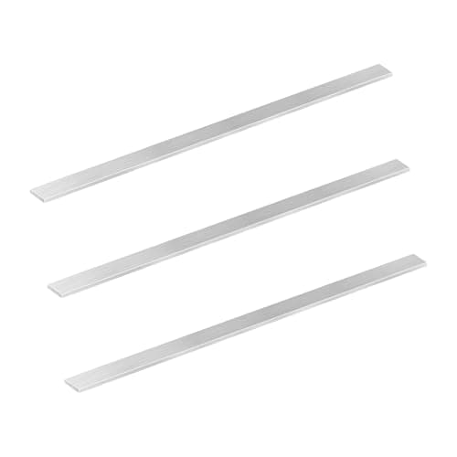 Image of LAVMHAB 304 Stainless Steel Flat Bar, 2mm Thick Stainless Steel Sheet Shim Stock 10mm x 300mm, Brushed Finish Trim Strips for Kitchen DIY Crafts, Silver (3Pcs)