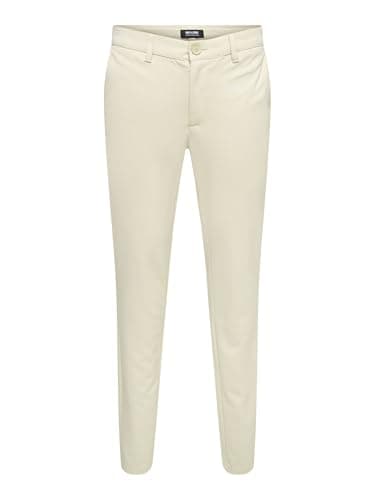 Image of Only & Sons Mens Onsmark Slim Gw 0209 Pant Noos Trouser, Moonstruck, 32W / 30L UK