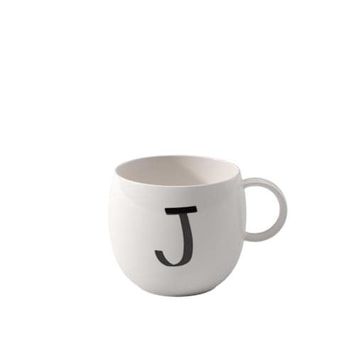 Image of like. by Villeroy & Boch - Letters Mug J, 380ml, Premium Porcelain, White