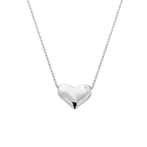 Image of Hot Diamonds Desire Statement Heart Silver Pendant | 925 Sterling Silver with Real Hand-set Diamond | Perfectly wrapped in luxury gift wrapping | Amazing Gift For Loved Ones