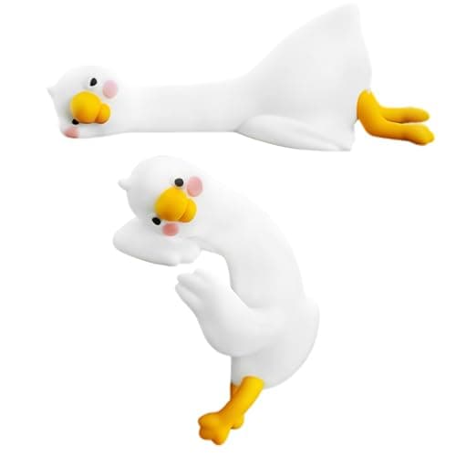 Image of Nievajio 2pcs Mini Resin Goose Figurine, Cute Desk Accessories Tiny Silly Goose Desk Decor, 3D Craft Resin Sculpture, Perfect for Display in Cars, Homes and Offices