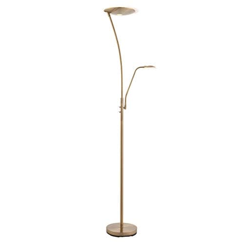 Image of Endon 73080 Alassio Mother And Child Task Floor Lamp In Antique Brass