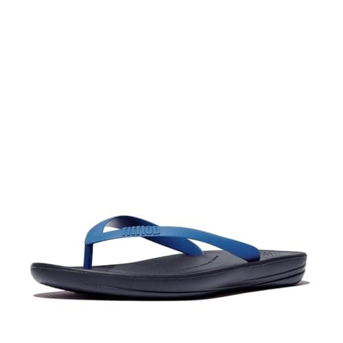 Image of Fitflop Men's Iqushion Ergonomic Flip-flops Open Toe Sandals, Blue Midnight Navy 399, 8 UK