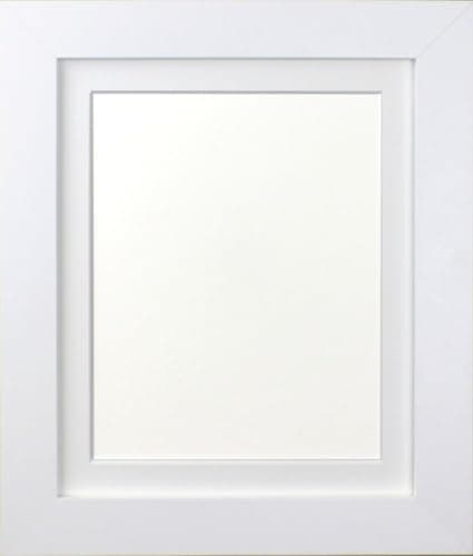 Image of FRAMES BY POST Metro White Picture Photo Frame with White Mount 18" x 14" For Pic Size 14" x 11"