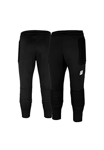 Image of Reusch Men's Football Goalkeeper Trousers Padded Adult Goalkeeper Contest 3/4 Short Advance Black/Silver