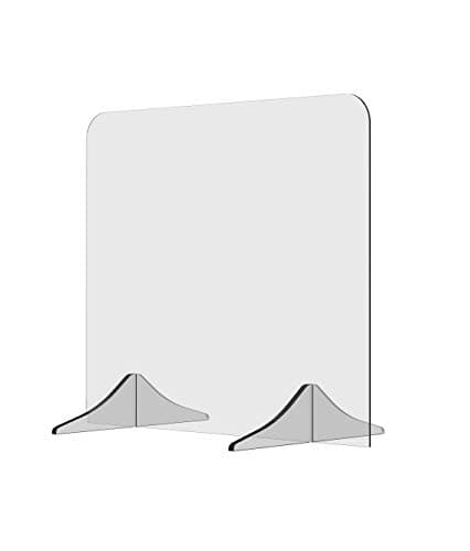 Image of Solarplexius partition screen, sneeze guard, protection for desks and offices. Counter top, antibacterial, transparent screen divider Desk divider Clear Acrylic Shield (70 x 60 cm)