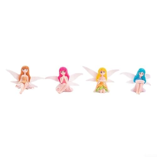 Image of Zilimontt Fairy figures set of 4 small fairy decorations miniature fairy ornaments flower fairy for garden accessories outdoor small fairy figurines