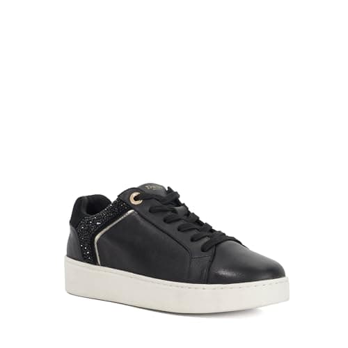 Image of Dune London Ladies ELLI Lace Up Chunky Flatform Trainers Size UK 6 Black
