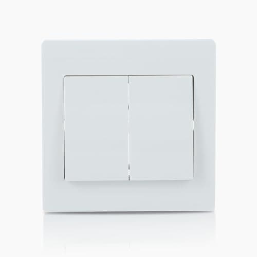 Image of ABB Inora 2 Gang Light Switch • 2 Way Premium 10AX Switch • Single Pole • Timeless Design for Home and Business • White • Safe, Reliable, and Functional