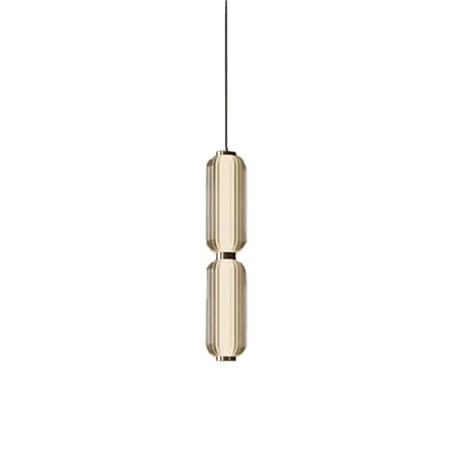 Image of LYOUAE Modern Glass Pendant Lights Nordic Restaurant Staircase Chandelier Hotel Living Room LED Hanging Ceiling Lamp Fixtures(White Light,2 Head)