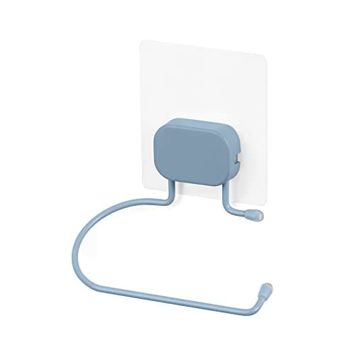 Image of Compactor Grena toilet Roll Holder, Self-Adhesive, Powder Coated Metal, Blue, 13X6.5X13.5 cm