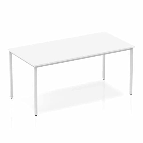 Image of OPO Impulse Freestanding 1200mm Straight Boardroom Table Attractive Box Frame Legs | Sturdy Build Weather & Heat Resistant Melamine Finish Rectangular Table White 1600