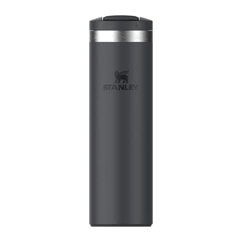 Image of STANLEY 1913 Transit Flip Top Mug 0.47L - Keeps 5 Hours Hot - 8 Hours Cold - Dishwasher Safe - Leakproof - Car Cup Holder Compatible - Insulated Coffee Cup - Black 2.0