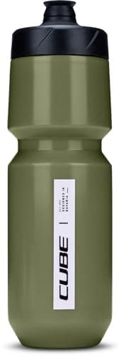Image of Cube Flow Bottle - Olive Green, 0.75L / Bicycle Cycling Cycle Biking Bike Riding Ride Mountain MTB Road Water Storage Store Vessel Bidon Flask Sport Outdoor Exercise Drink Gym Fits HPP HPA Cage 750ml
