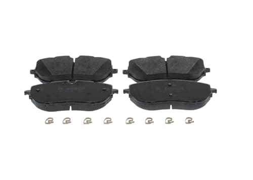 Image of Bosch BP1797 - Brake Pads Car Front Axle - Bosch Quality - Reduced Noise and Dust - ECE-R90 Certified - Copper-Free - 1 Set of 4 Pads - With Accessories