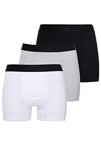 Image of Superdry Men's Multi Triple Pack Boxer Shorts, Black/Grey/Optic, X-Large, Black/Grey/Optic, XL