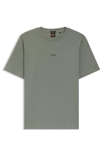 Image of BOSS Mens TChup Logo-Print T-Shirt in Stretch Cotton